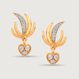 Heartbeat Wingspan 14KT Gold & Diamond Drop Earrings,,hi-res view 3