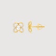Blooming Grace Polki Diamond Stud Earrings,,hi-res view 5