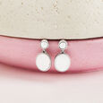 Luminous Pearl Silver Drop Earrings,,hi-res view 1