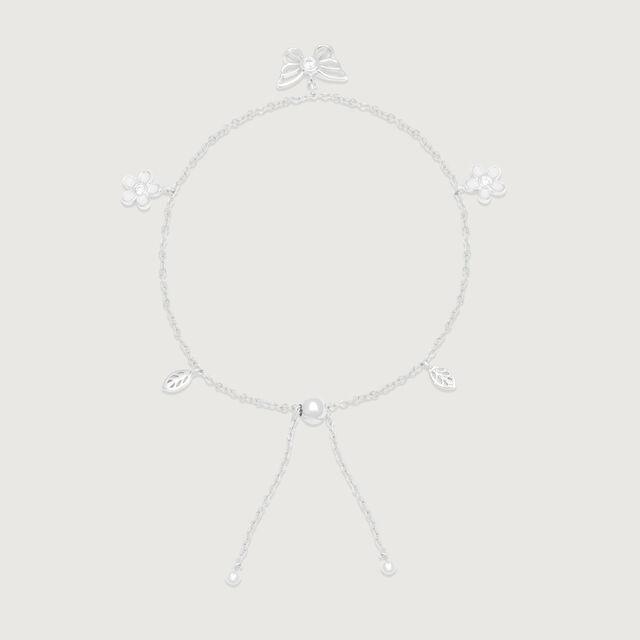 Flutter Bloom Silver Anklet,,hi-res image number null