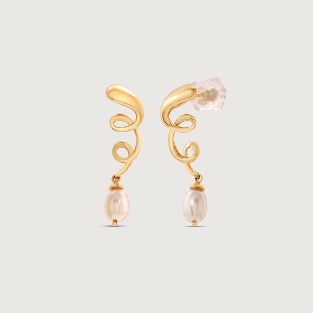 Vibe Curl Pearl Earrings,,hi-res image number null