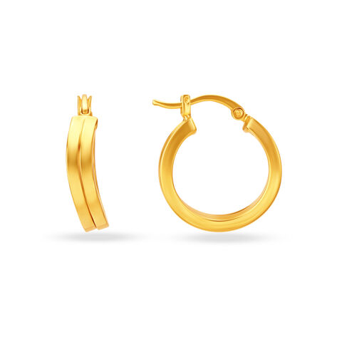 22KT Yellow Gold Subtle Glamorous Hoop Earrings