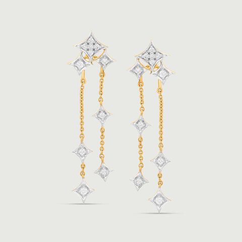 Starlit Cascade Diamond Drop Earrings