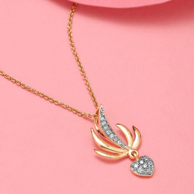 Heartbeat Wingspan 14KT Gold & Diamond Pendant,,hi-res image number null
