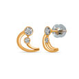 Mamma Mia 14 KT Yellow Gold Luna Love  Stud Earrings,,hi-res view 2