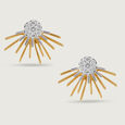 Radiant Sunburst Gold & Diamond Stud Earrings,,hi-res view 3