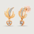 Heartbeat Wingspan 14KT Gold & Diamond Drop Earrings,,hi-res view 4