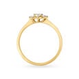 14KT Yellow Gold Diamond Finger Ring With Floral Design,,hi-res view 3