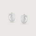 Grid Glow Silver Hoop Earrings,,hi-res view 3