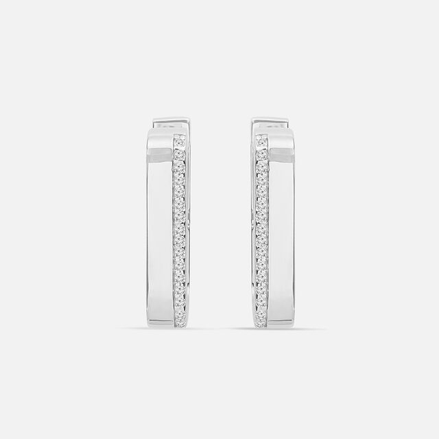 Modern Classic Silver Hoop Earrings,,hi-res image number null
