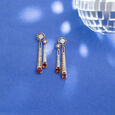 Pink Disco Gold & Tourmaline Drop Earrings,,hi-res view 1