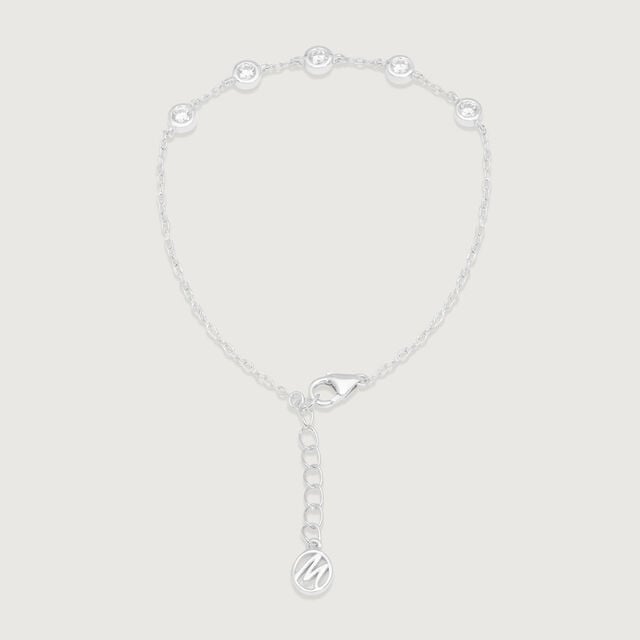 Radiant Bezel Silver Bracelet,,hi-res image number null