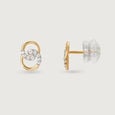Willow Whispers 14 Kt Gold & Diamond Stud Earrings,,hi-res view 4
