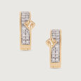 Elegant Vibes Gold & Diamond Hoop Earrings,,hi-res view 3