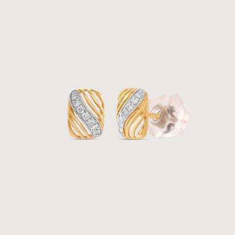 Shimmer Frame Diamond Stud Earrings