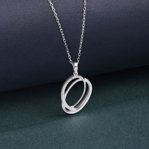 Interlinked Loop Silver Necklace