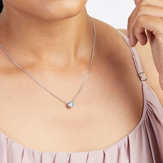 Breezy Blue Silver Necklace,,hi-res image number null