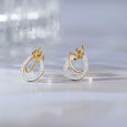 Artistic Flow Gold & Diamond Stud Earrings,,hi-res view 1