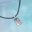 Textured Bar Silver Pendant,,hi-res view 1