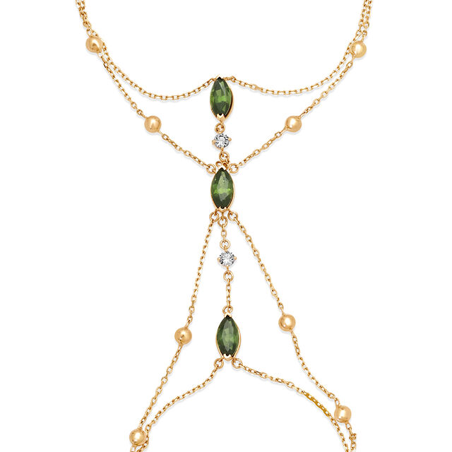 14KT Yellow Gold Dewy Happiness Haathphool,,hi-res image number null