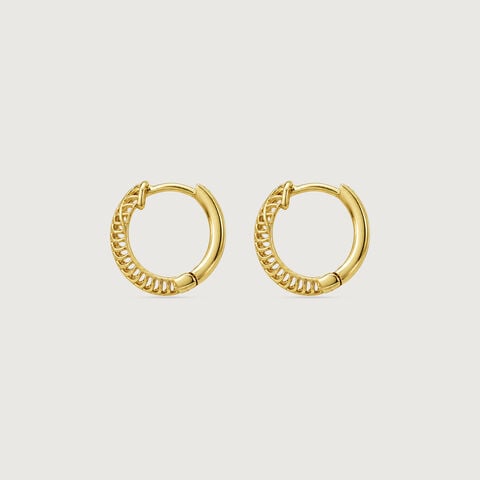 Linear Rhythm Gold Hoop Earrings