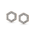 14KT White and Rose Gold Diamond Stud Earrings,,hi-res view 1