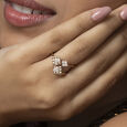 Sequin Dazzle Gold & Diamond Finger Ring,,hi-res view 2
