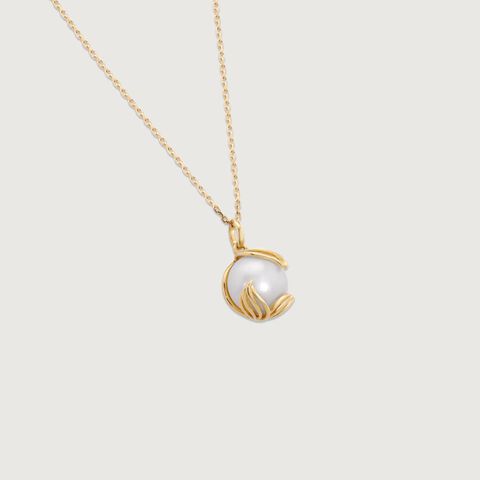 Lotus Bud Pearl Pendant