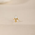 Mirrored Starlight Gold & Diamond Nose Pin,,hi-res view 1