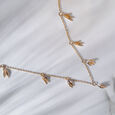 Dainty Floral Gold & Diamond Necklace,,hi-res view 1