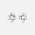 Delightful Pearl Silver Stud Earrings,,hi-res view 3