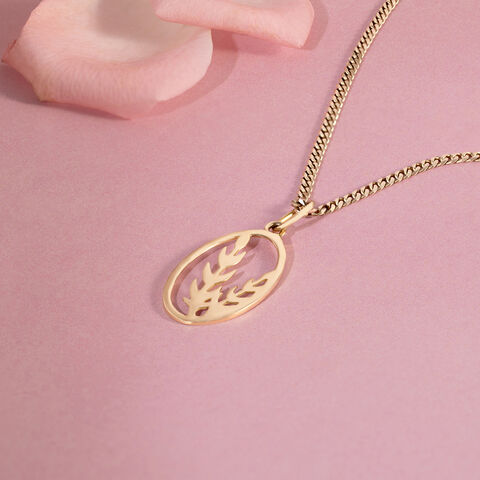 Leafy Elegance Gold Pendant