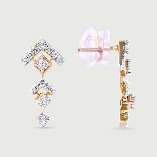 Electric Vibes Gold & Diamond Drop Earrings,,hi-res image number null