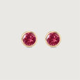 Modern Refined Ruby Gold Stud Earrings,,hi-res view 3