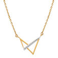 14 KT Yellow Gold Abstract Sleek Diamond Pendant with Chain,,hi-res view 1