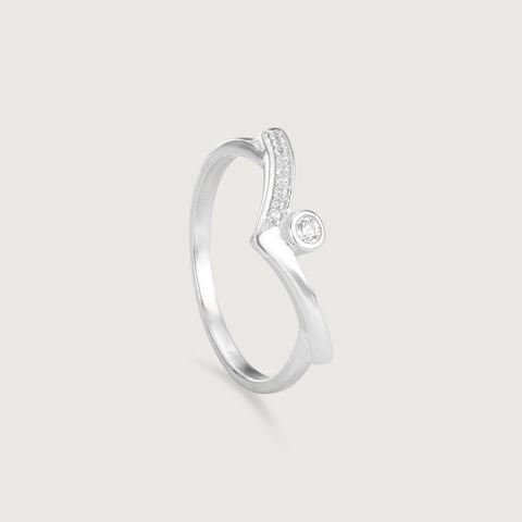 Angular Spark Silver Ring