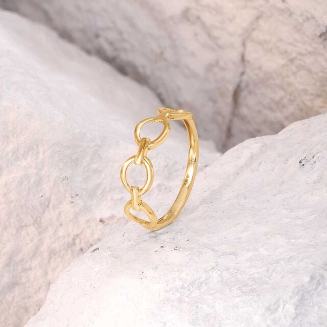 Edgy Loop Gold Ring,,hi-res image number null