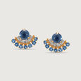 Bubbly Bliss 14KT Diamond & London Blue Topaz Stud Earrings,,hi-res view 3