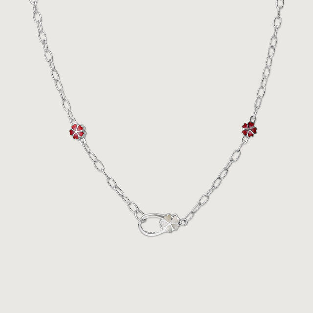 Mother of Pearl Floral Silver Necklaces,,hi-res image number null