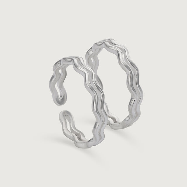 Wavy Wonder Silver Toe Ring for Women,,hi-res image number null