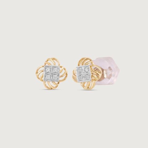 Twirling Grace Diamond Stud Earrings