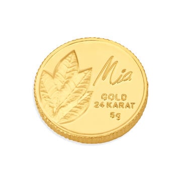 5 GM 24 Karat Mango Leaf Gold Coin