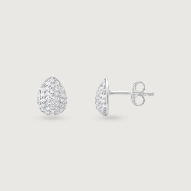 Radiant Dew Silver Stud Earrings,,hi-res image number null
