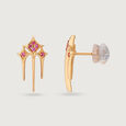 Luminous Splendor 14KT Pink Sapphire Stud Earrings,,hi-res view 4