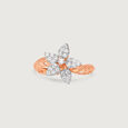 Sparkling Petals Gold & Diamond Finger Ring,,hi-res view 4