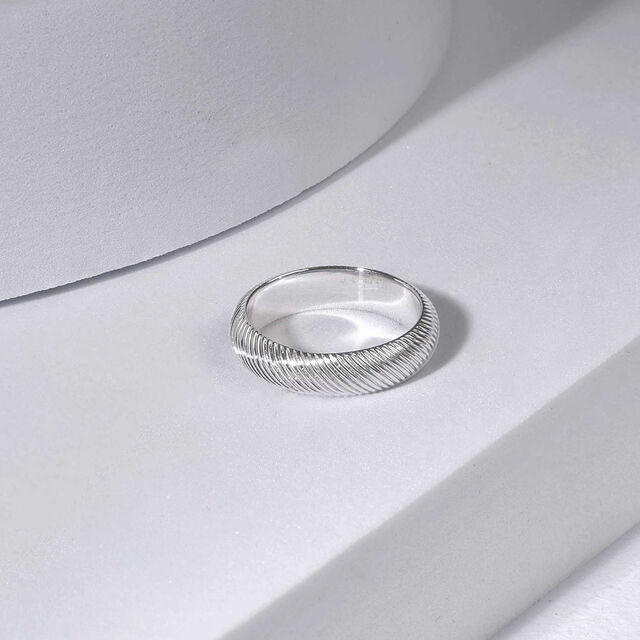 Sleek Mesh Silver Ring,,hi-res image number null