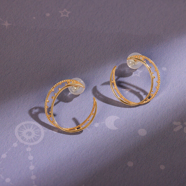 Universe Swirls  14Kt Hoop Earring,,hi-res image number null