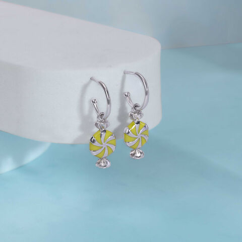 Sunny Spin Silver Drop Earrings