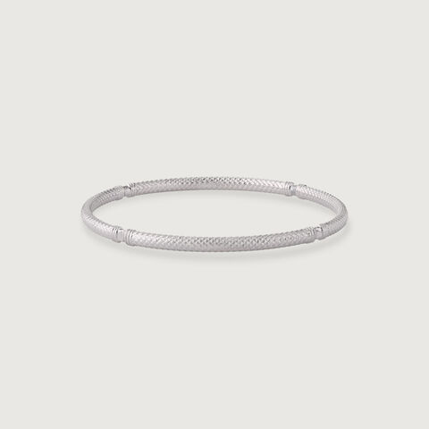 Sculpted Weave Silver Bangle