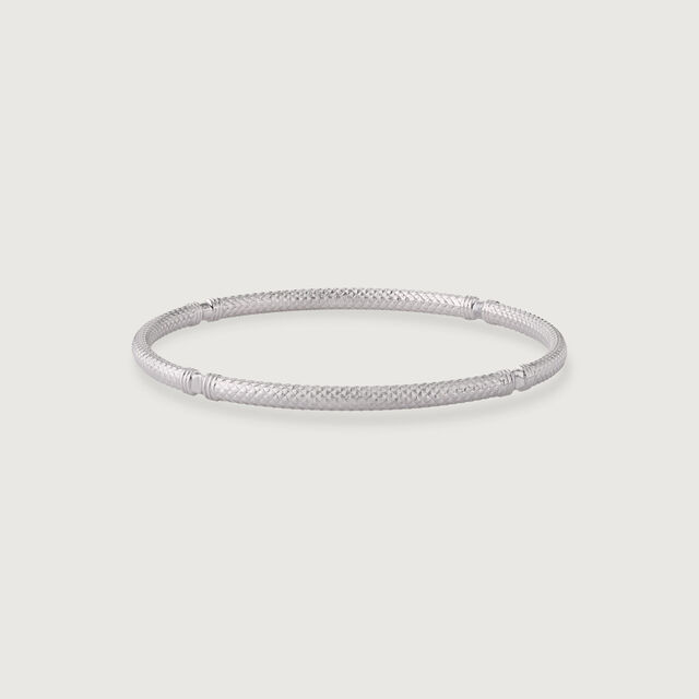 Sculpted Weave Silver Bangle,,hi-res image number null